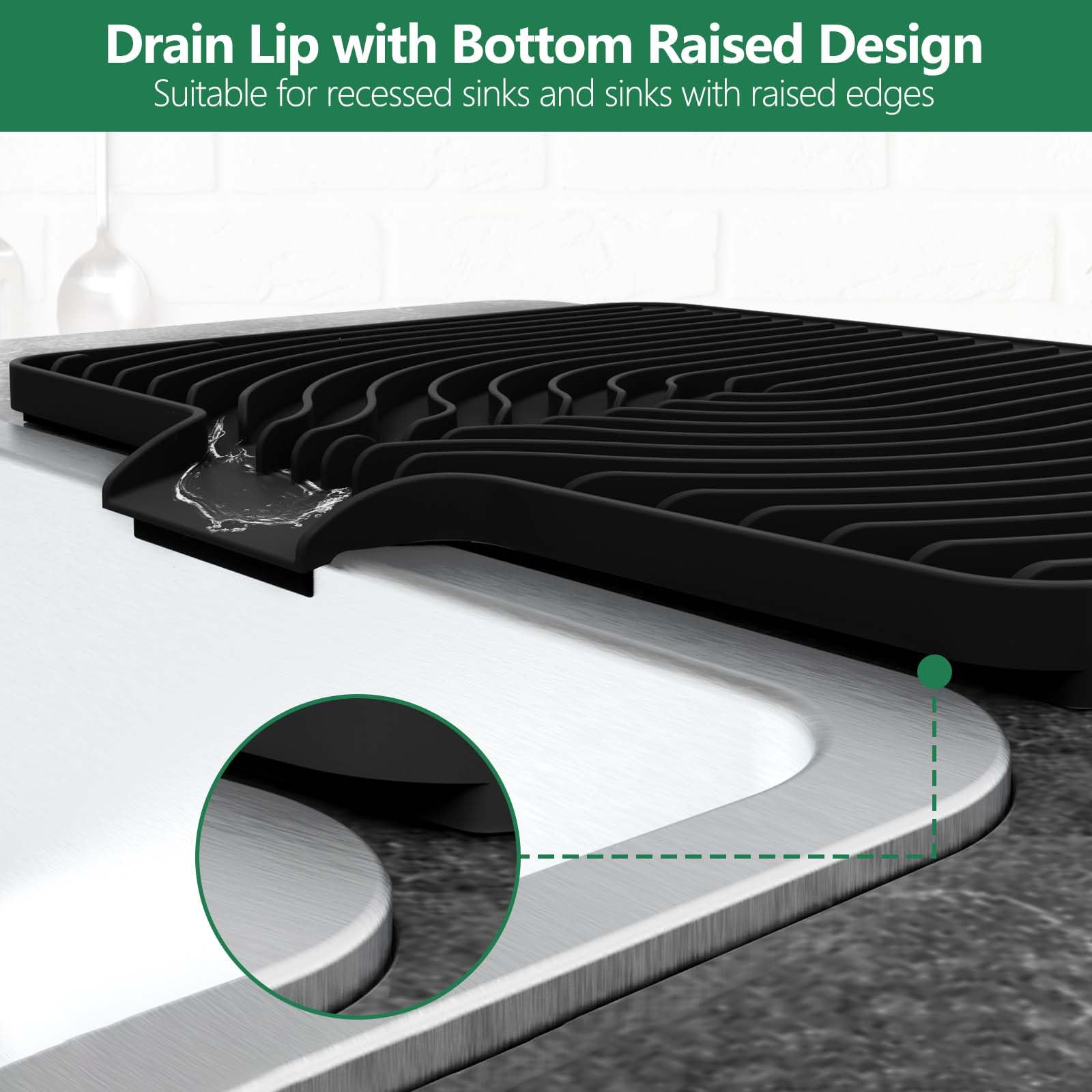 GUUKIN diseño drenaje dirige el agua al fregadero para secado eficiente.