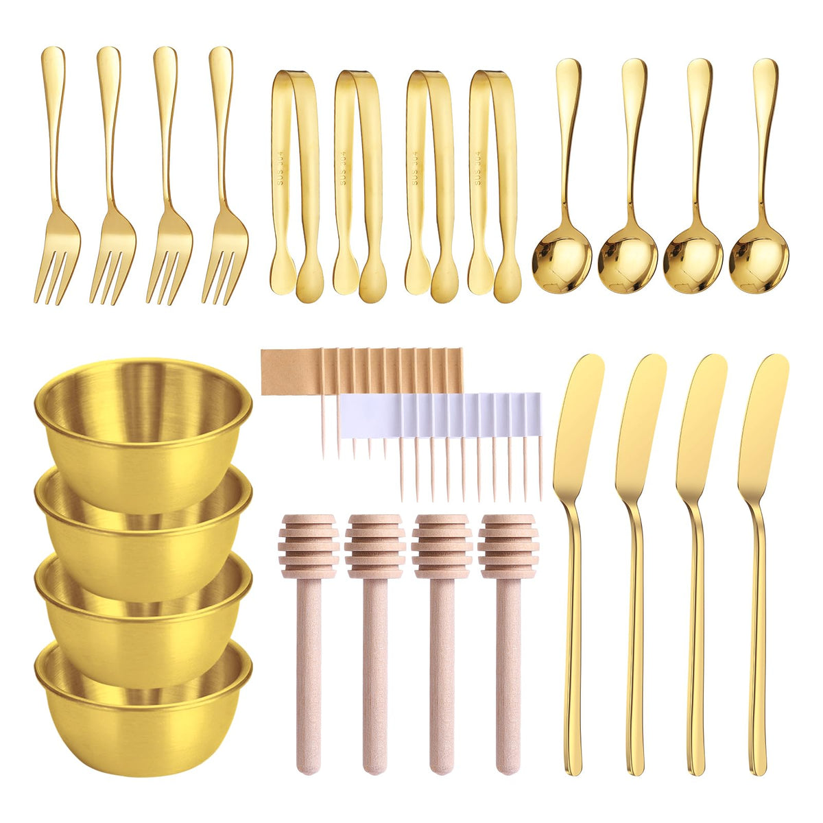 Guze-US accesorios tableros charcutería dorados, ideal para regalos