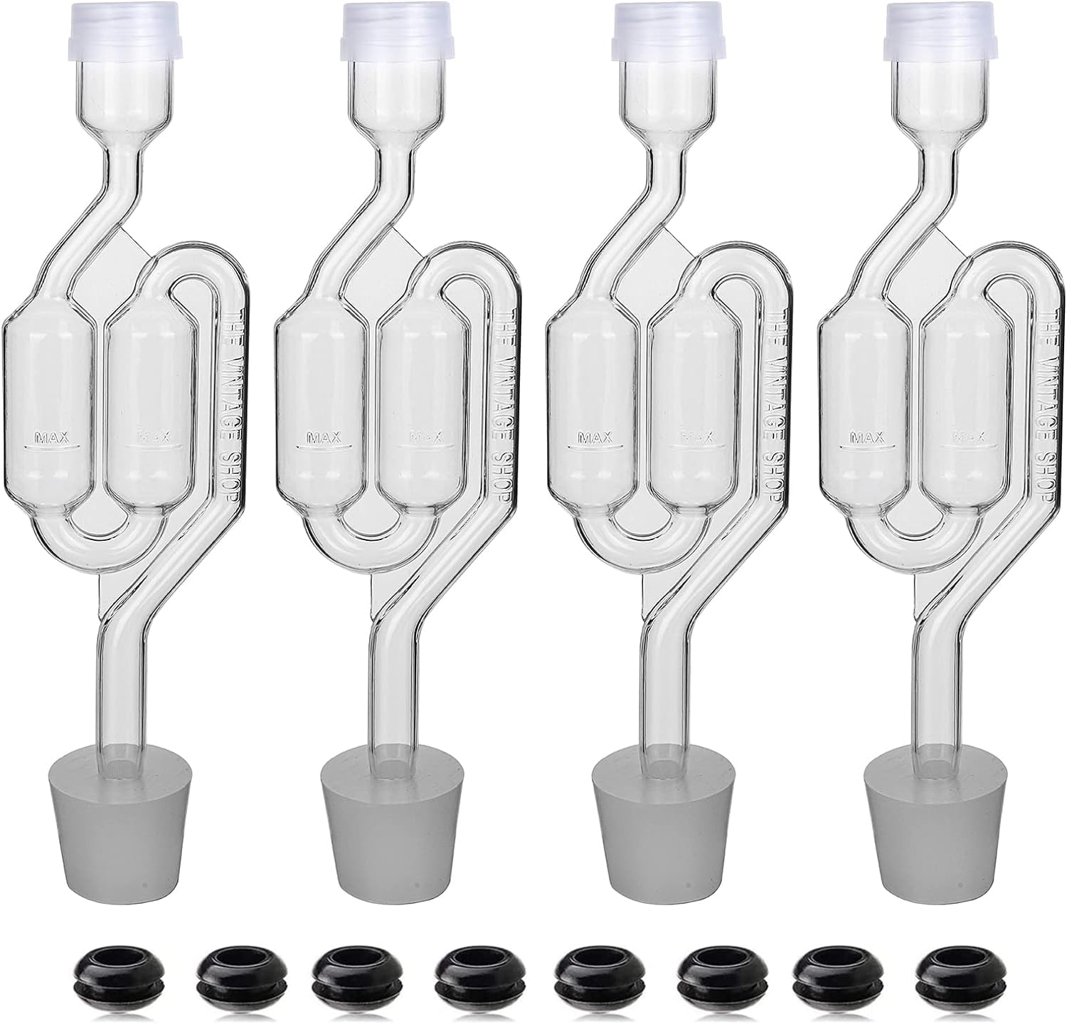 GUZE-US set de válvulas de aire para fermentación, 4 unidades, monitoreo claro