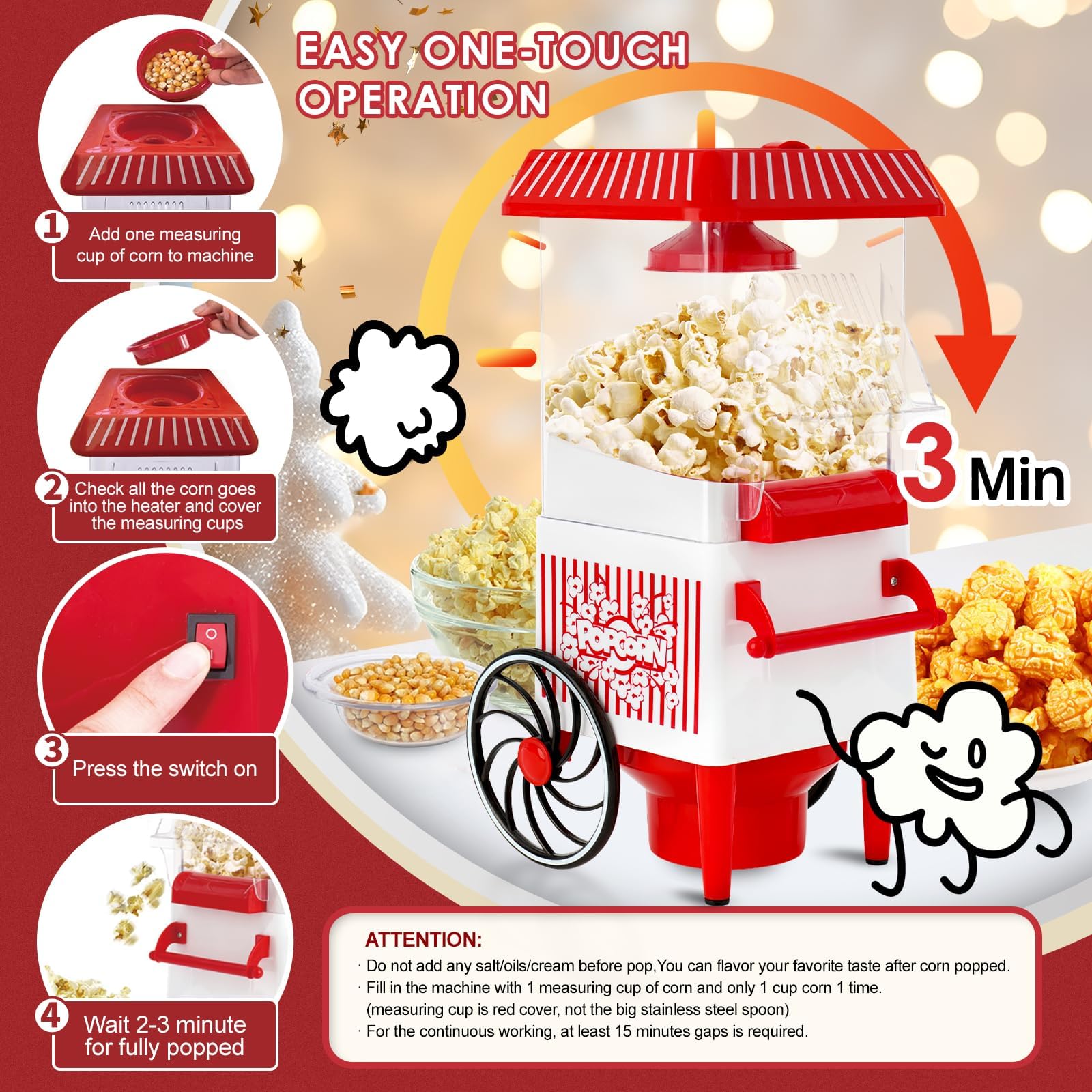 GVAKMM diseño retro compacto, encaja en cocinas pequeñas