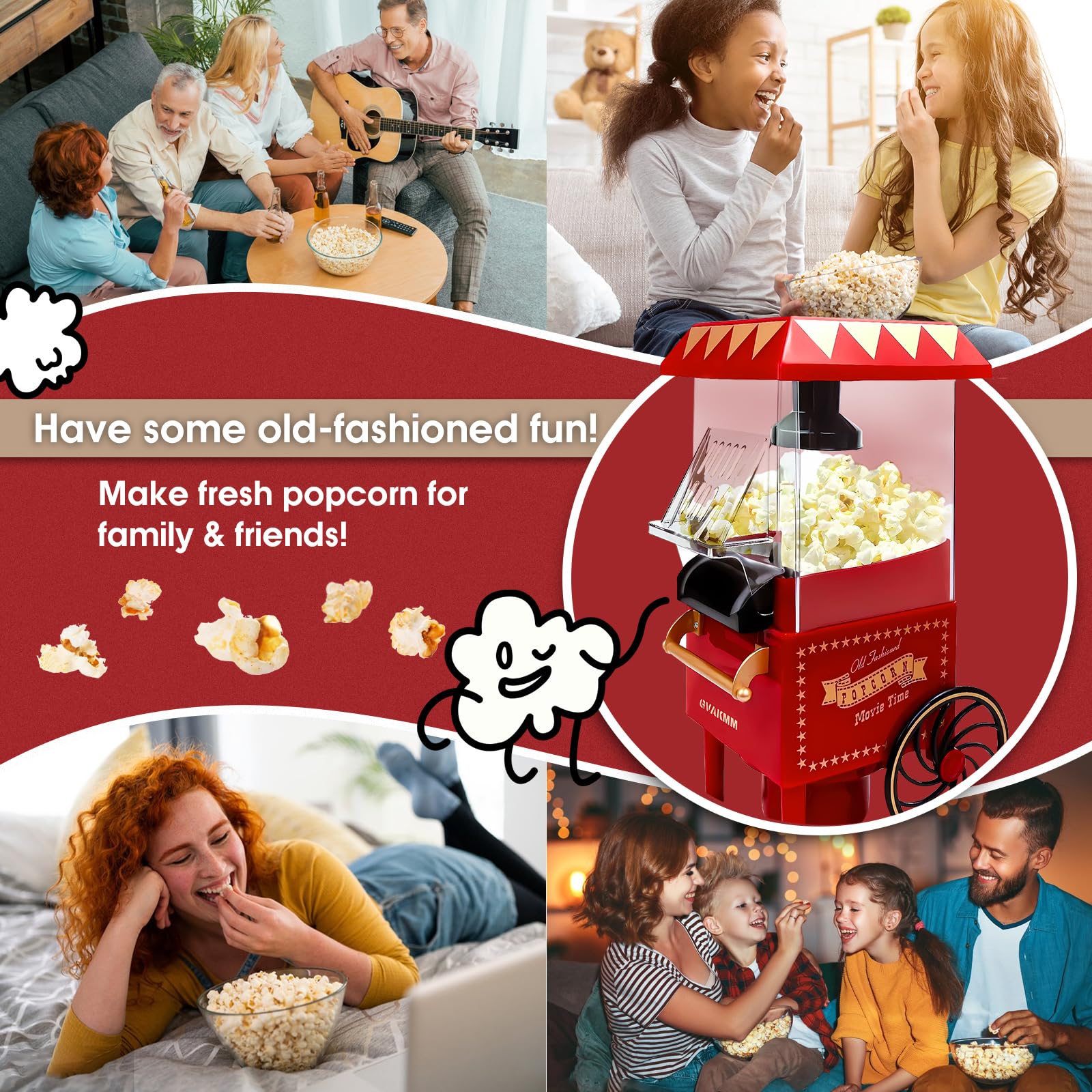 GVAKMM momento pelis en casa, palomitas recién hechas para disfrutar.