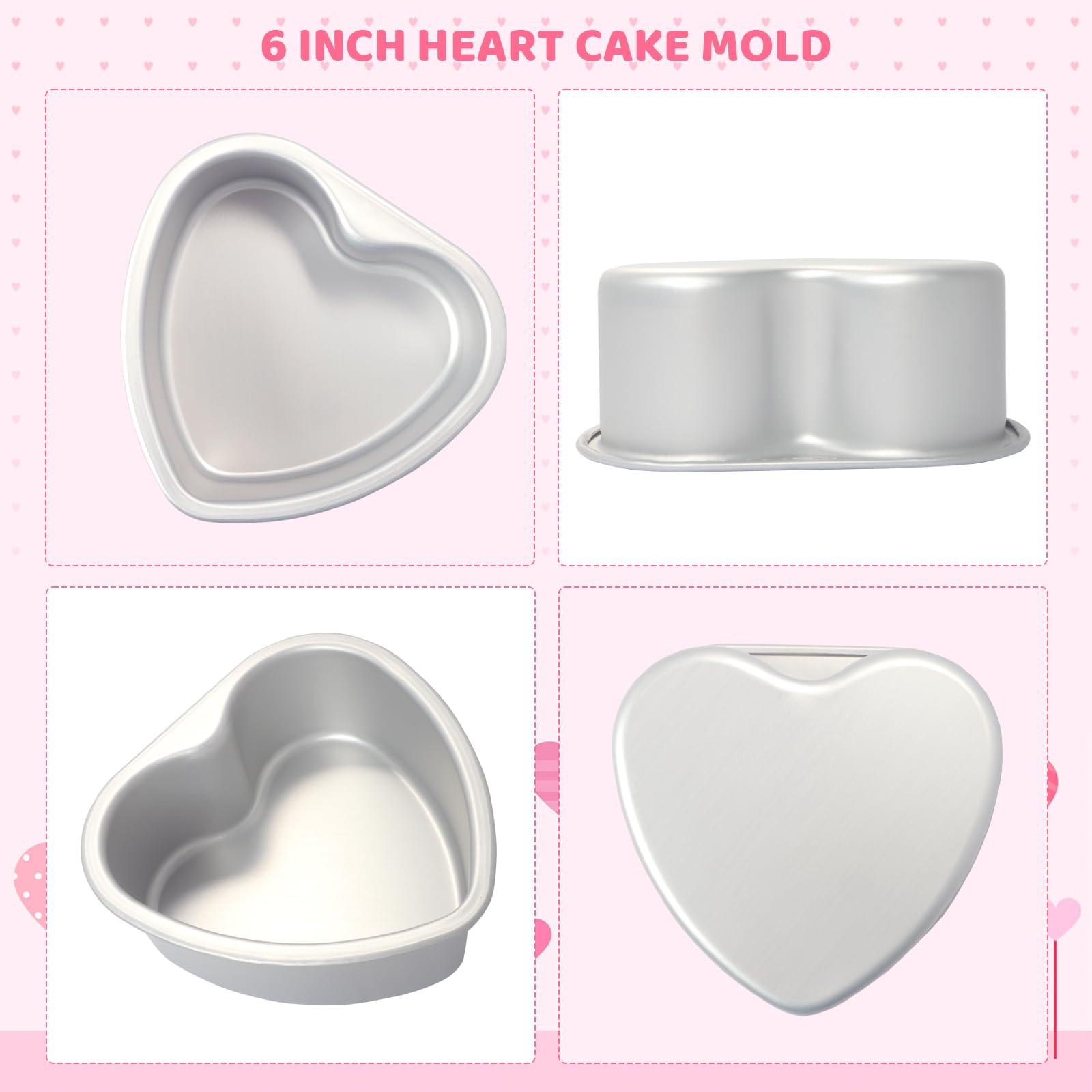 Gvhntk molde corazón aluminio desmolde fácil, ideal para postres.