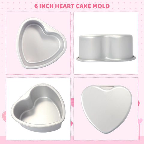 Gvhntk molde corazón aluminio desmolde fácil, ideal para postres.