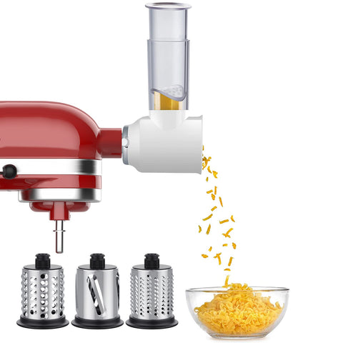 GVODE accesorio cortador-rallador para batidoras KitchenAid, ideal para rebanar queso y verduras.