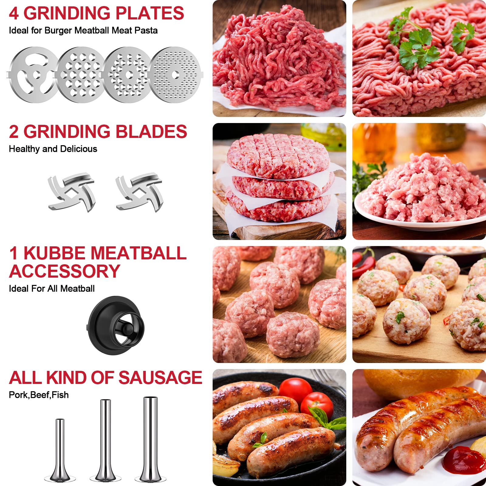 GVODE kebbe para KitchenAid: preparación rápida de albóndigas y rellenos.