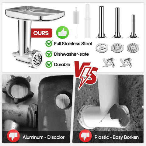 GVODE Accesorios para KitchenAid con 4 placas de molienda para diferentes texturas
