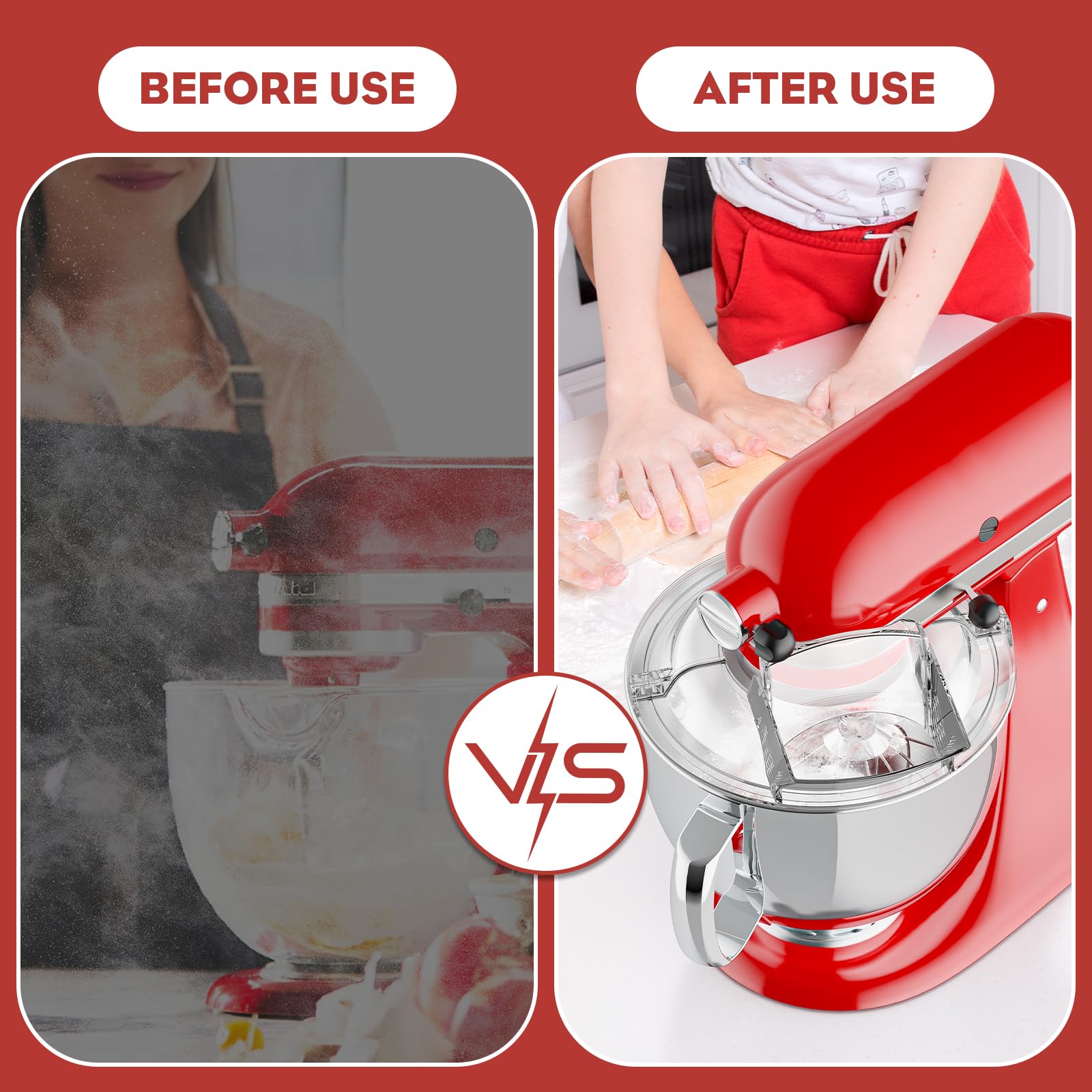 GVODE ajuste para tazones de acero, vidrio y cerámica en KitchenAid 4.5-5 QT.