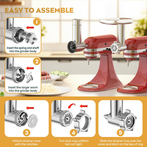 GVODE cuchillas y placas de molienda para KitchenAid, permiten ajustar la textura durante el molido