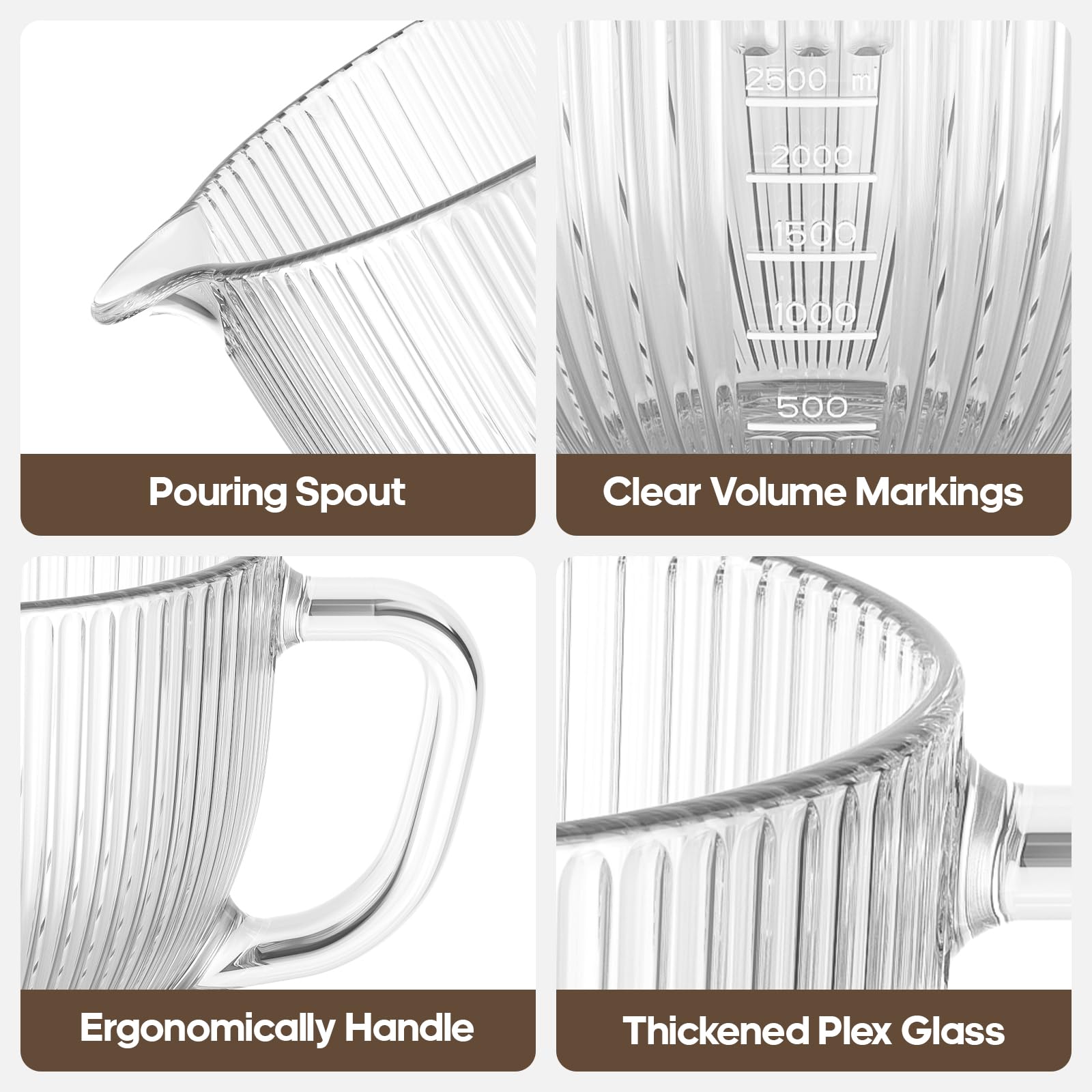 GVODE cuenco de vidrio para KitchenAid de 5 qt para lotes grandes
