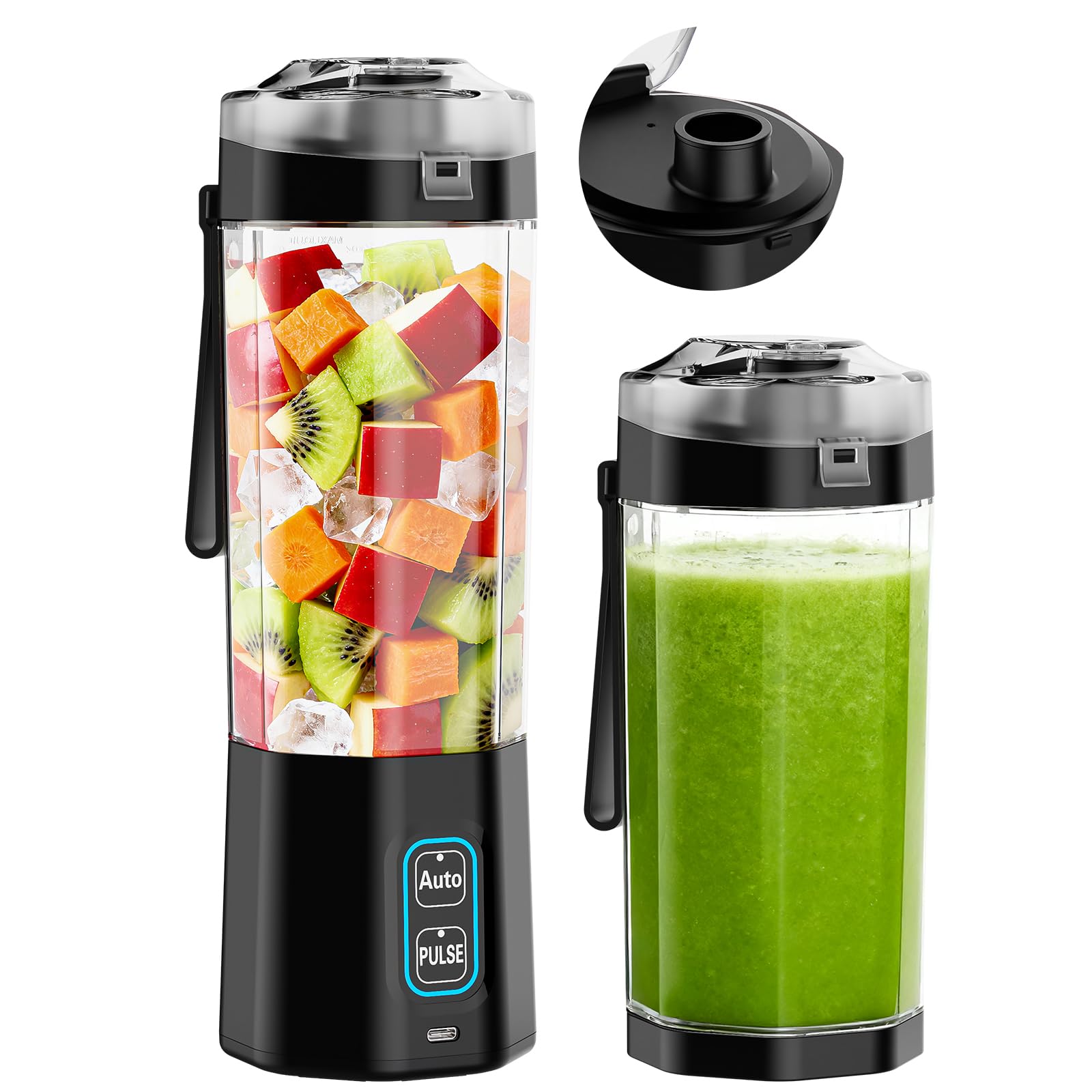 GVODE licuadora personal portátil con copa desmontable para llevar y preparar bebidas.
