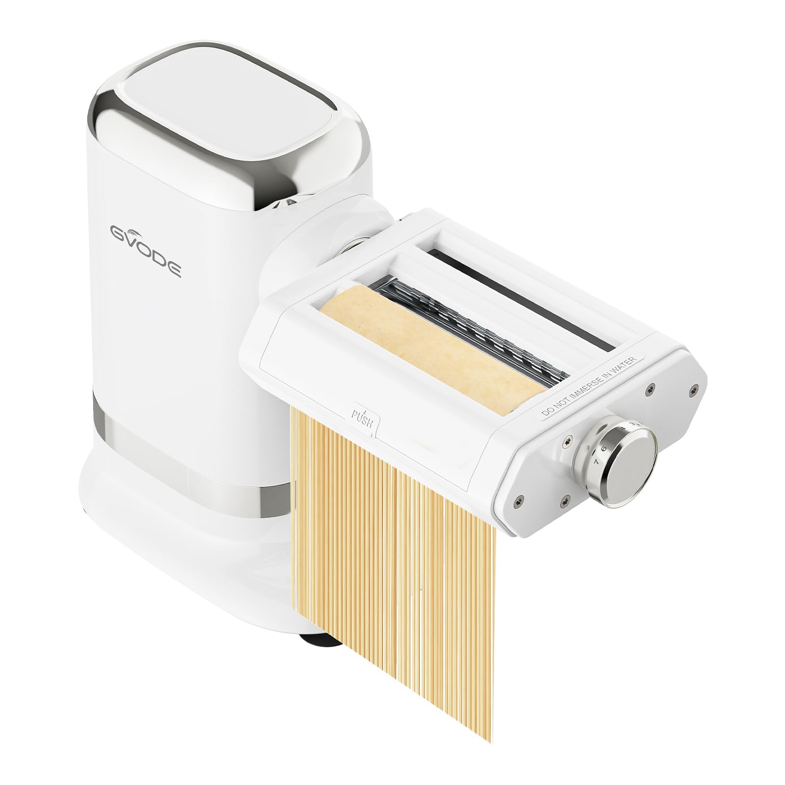 GVODE máquina de pasta eléctrica, vista frontal, ideal para hacer pasta fresca en casa.