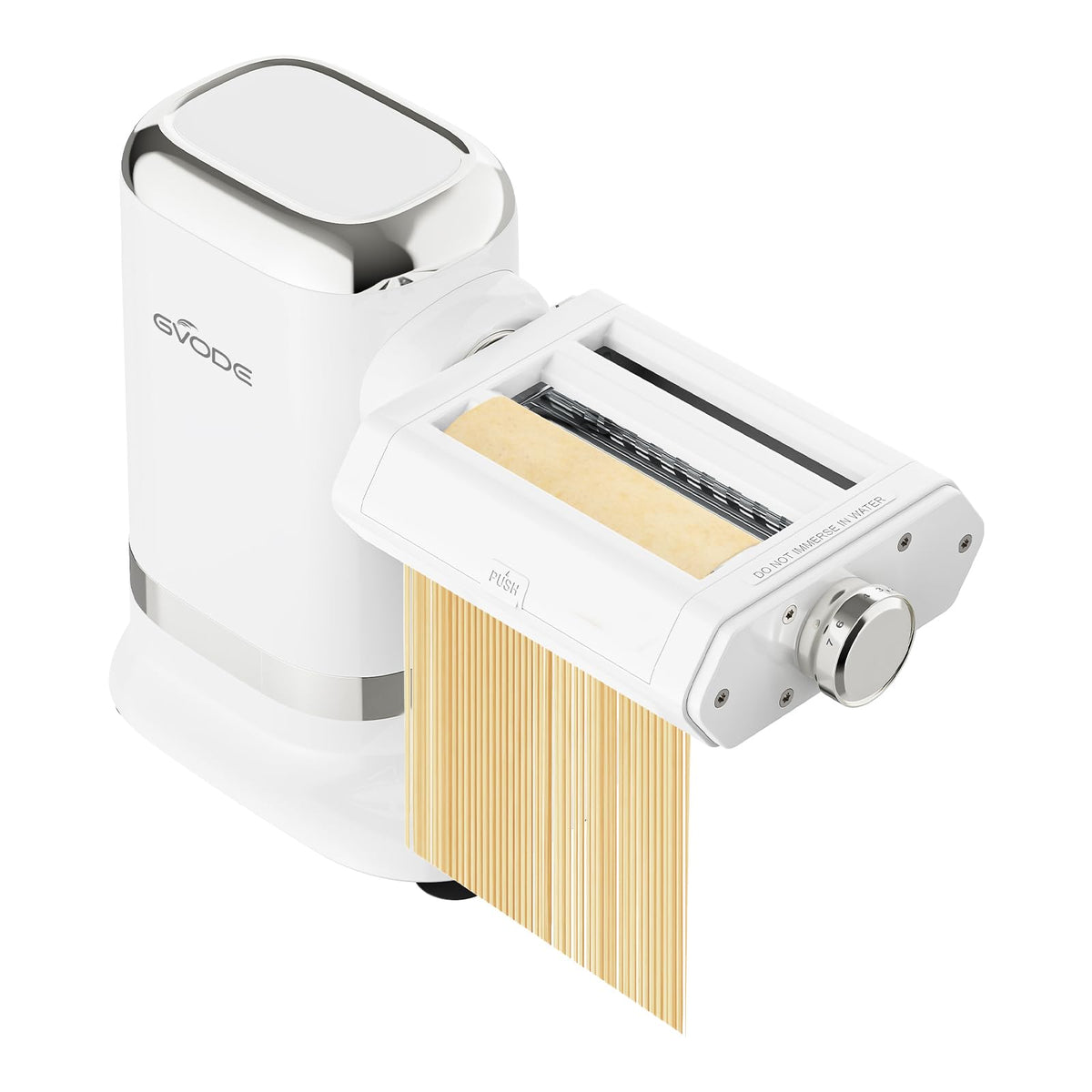 GVODE máquina de pasta eléctrica, vista frontal, ideal para hacer pasta fresca en casa.
