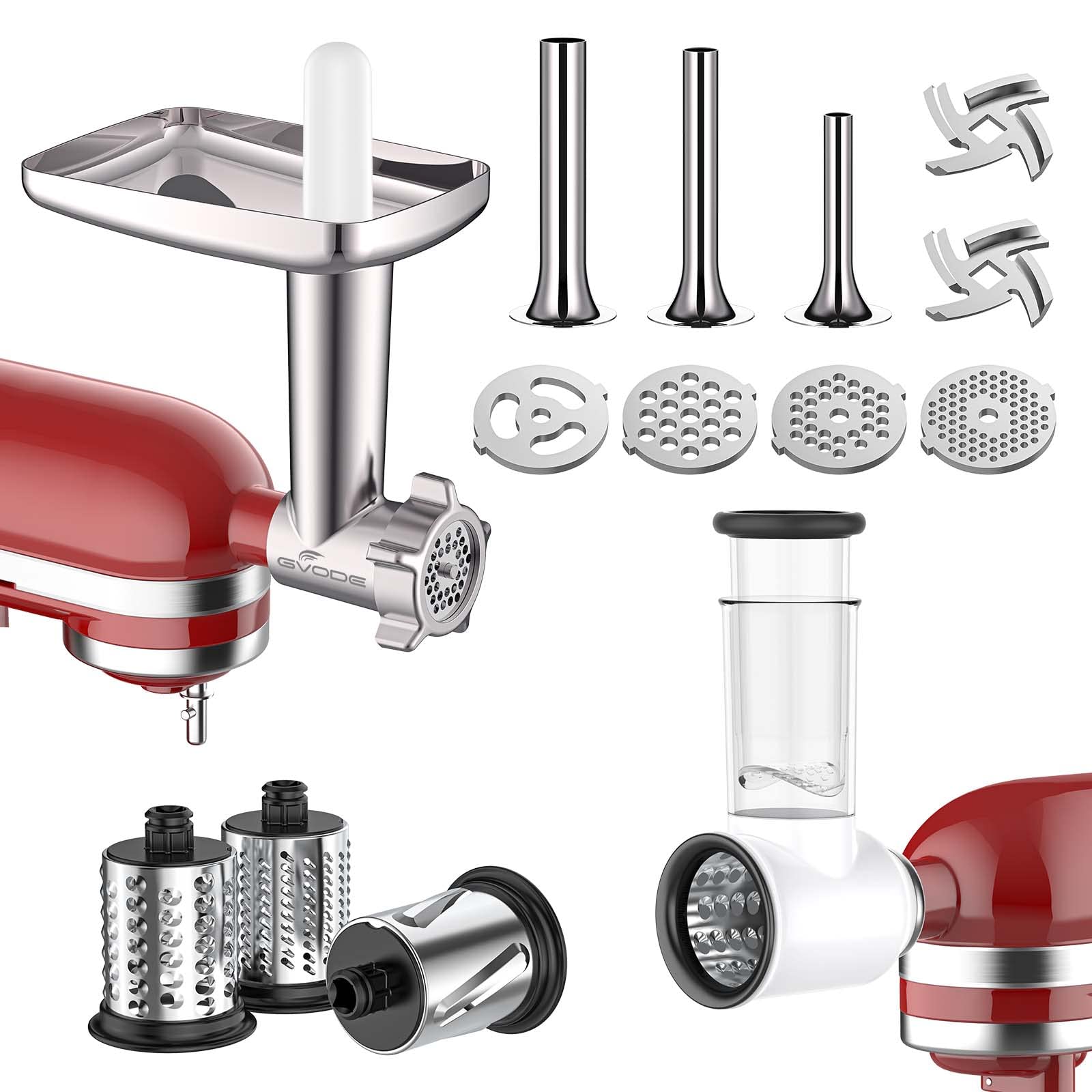 GVODE molino de carne para KitchenAid, molido uniforme para hamburguesas y albóndigas.
