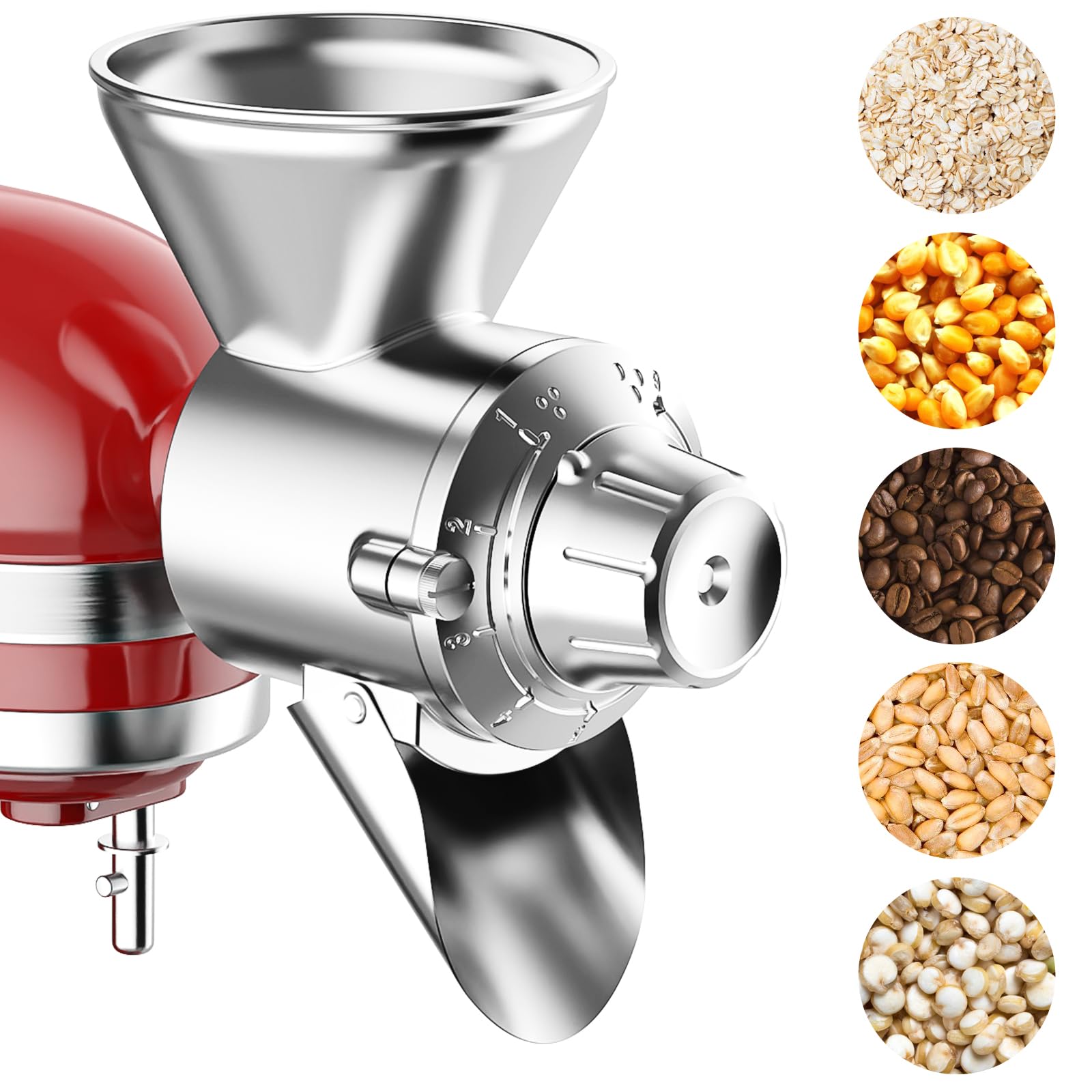 GVODE molino de grano acoplable para KitchenAid, instalación rápida