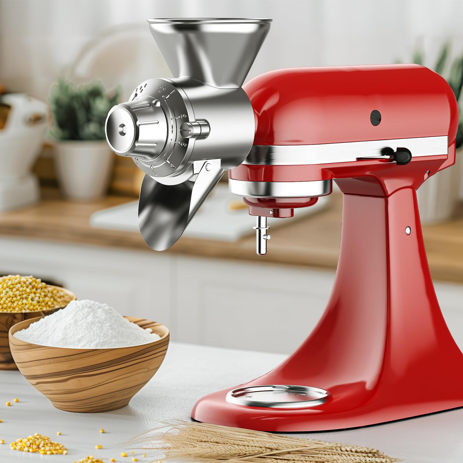 GVODE molino de grano, compatibilidad universal con KitchenAid