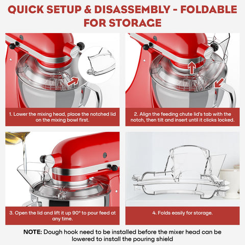 GVODE tapa abatible para KitchenAid que contiene harinas al verter.