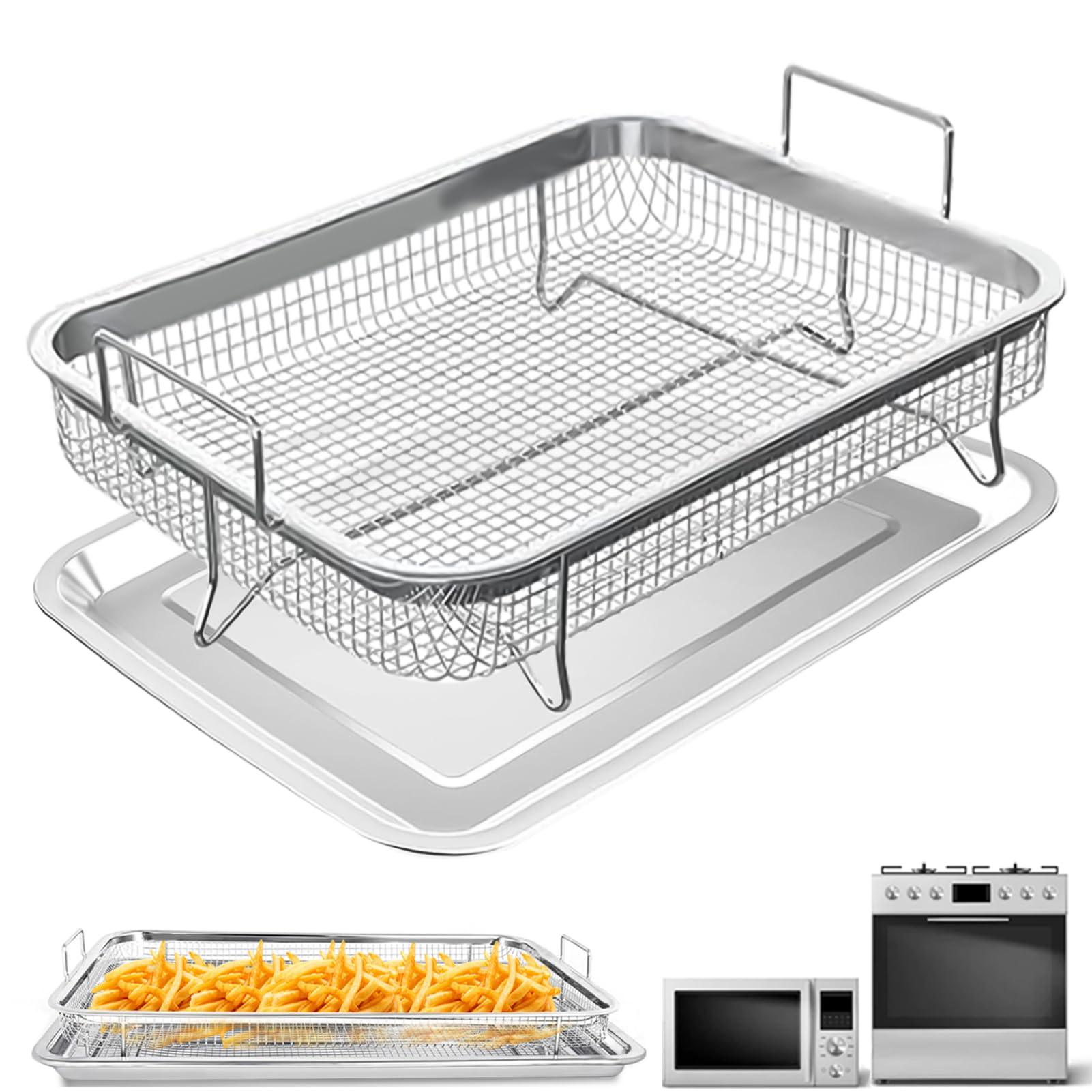 GWY bandeja freidora para horno, gran capacidad para porciones