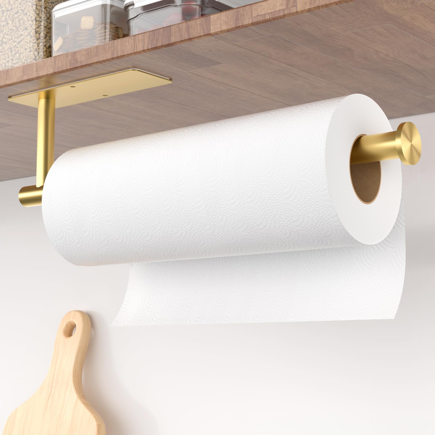 GWAAZXGZ Portarrollos bajo mueble, acabado oro cepillado, para un baño ordenado.