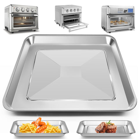 GWBSXM bandeja freidora de acero para Cuisinart TOA-60, vista superior, cocina más uniforme