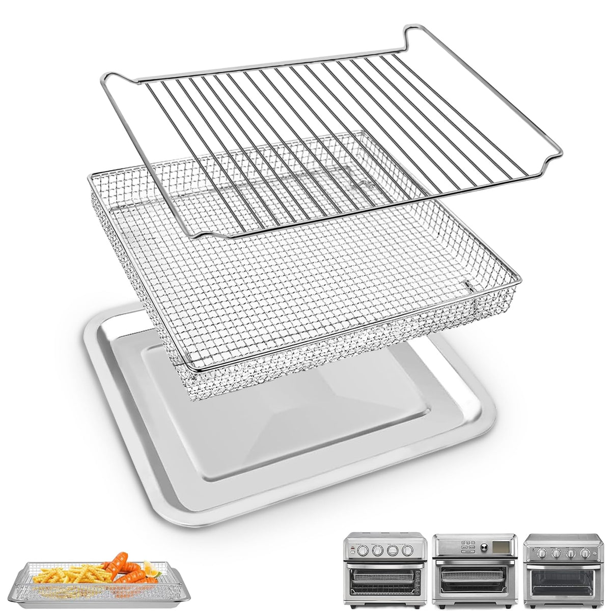 GWBSXM cesto de freír al aire para Cuisinart, cocina rápida y uniforme.