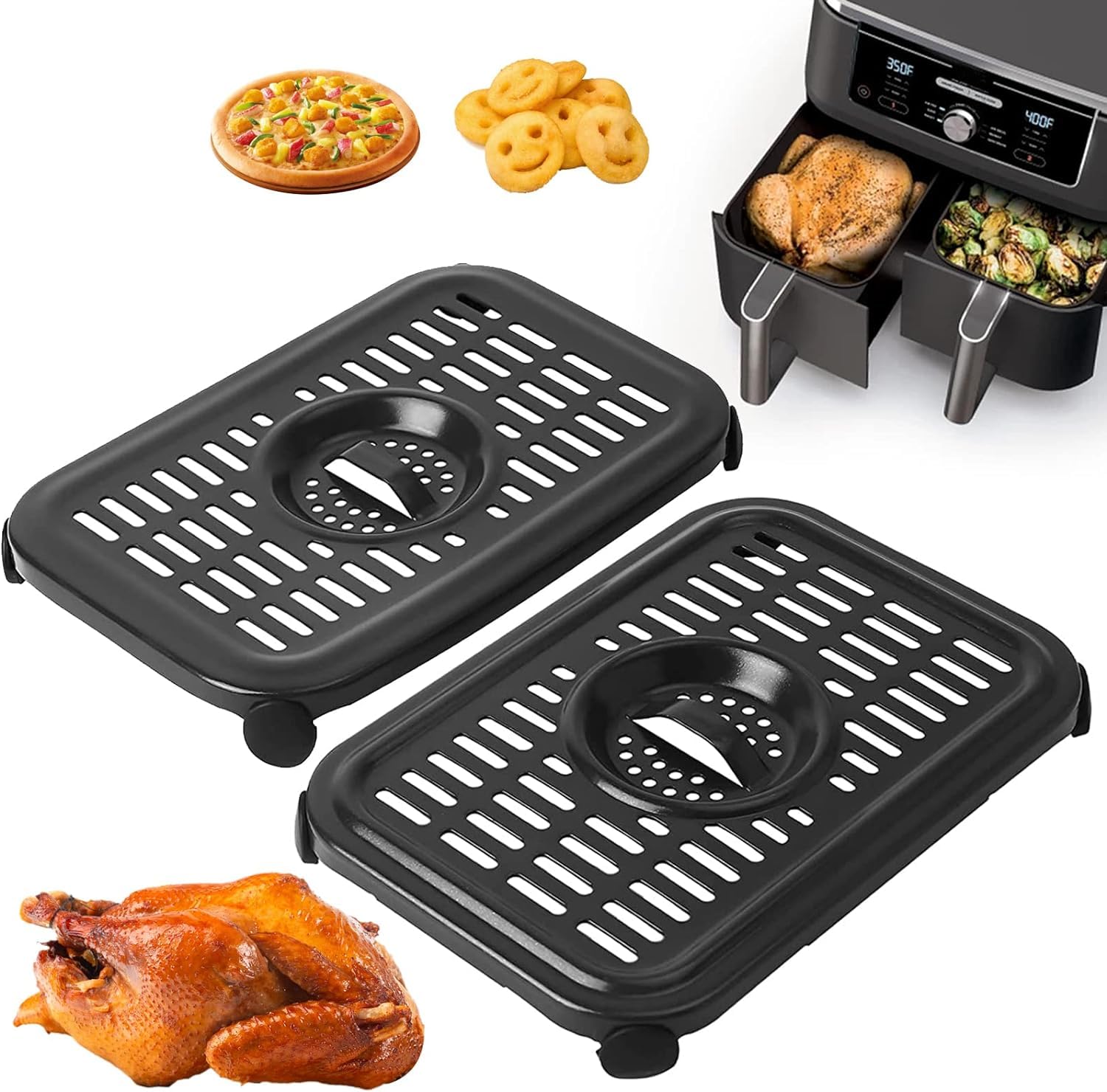 GWBSXM plato-grill para freidora de aire Ninja: cocción más uniforme y segura.