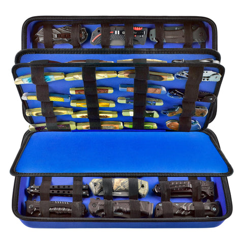 GWCASE estuche para cuchillos de bolsillo, vista general con almacenamiento amplio.