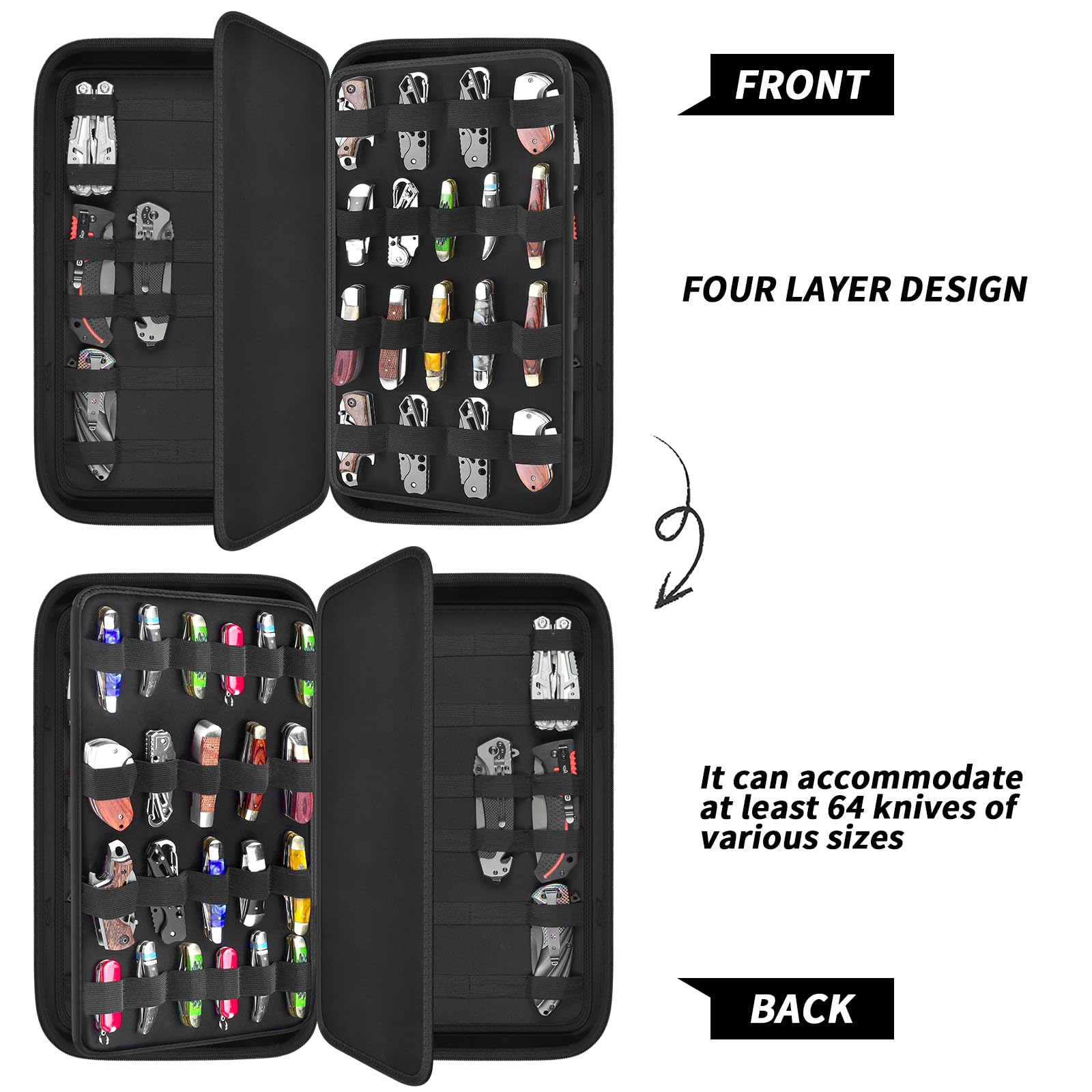 GWCASE, interior EVA protector para cuchillos y evitar arañazos.