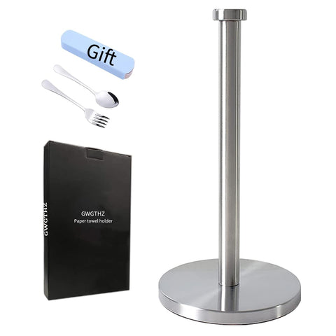 GWGTHZ porta-papel-toalla plata con base de acero inoxidable estable para encimera