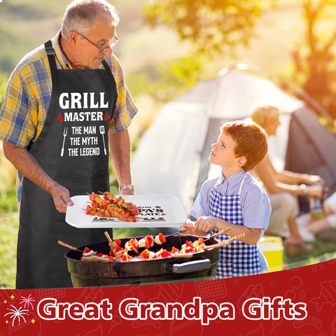 Delantal-barbacoa GwhyGifts para abuelo protege la ropa al cocinar.