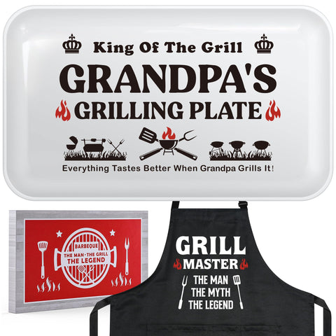 GwhyGifts abuelo con placa parrilla para reuniones al aire libre.