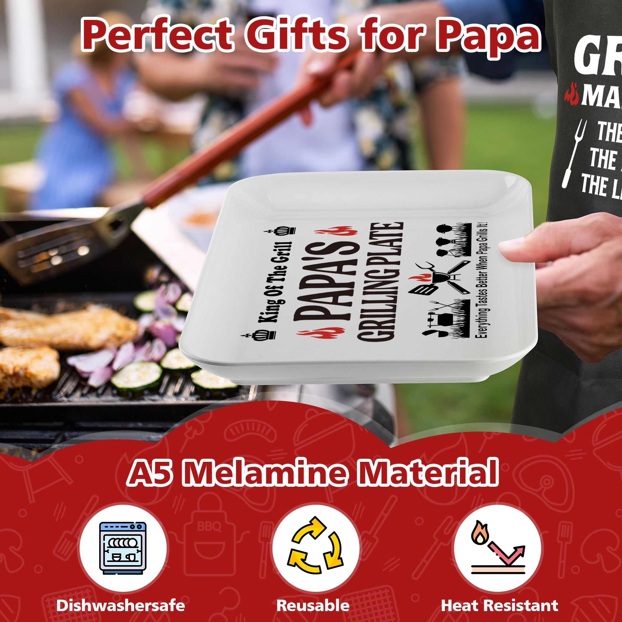 Conjunto regalo para papá de GwhyGifts, plato y delantal listos para barbacoas