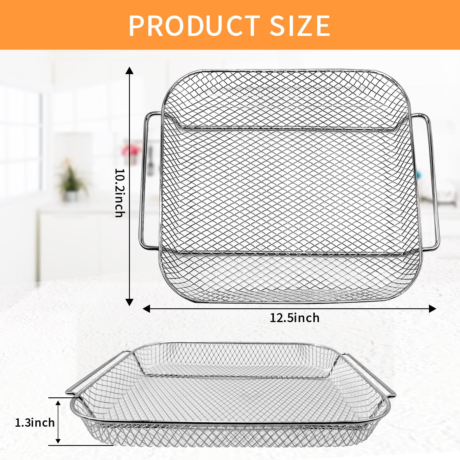 Bandeja de acero inoxidable 12.5x10.2 pulgadas, cocción uniforme
