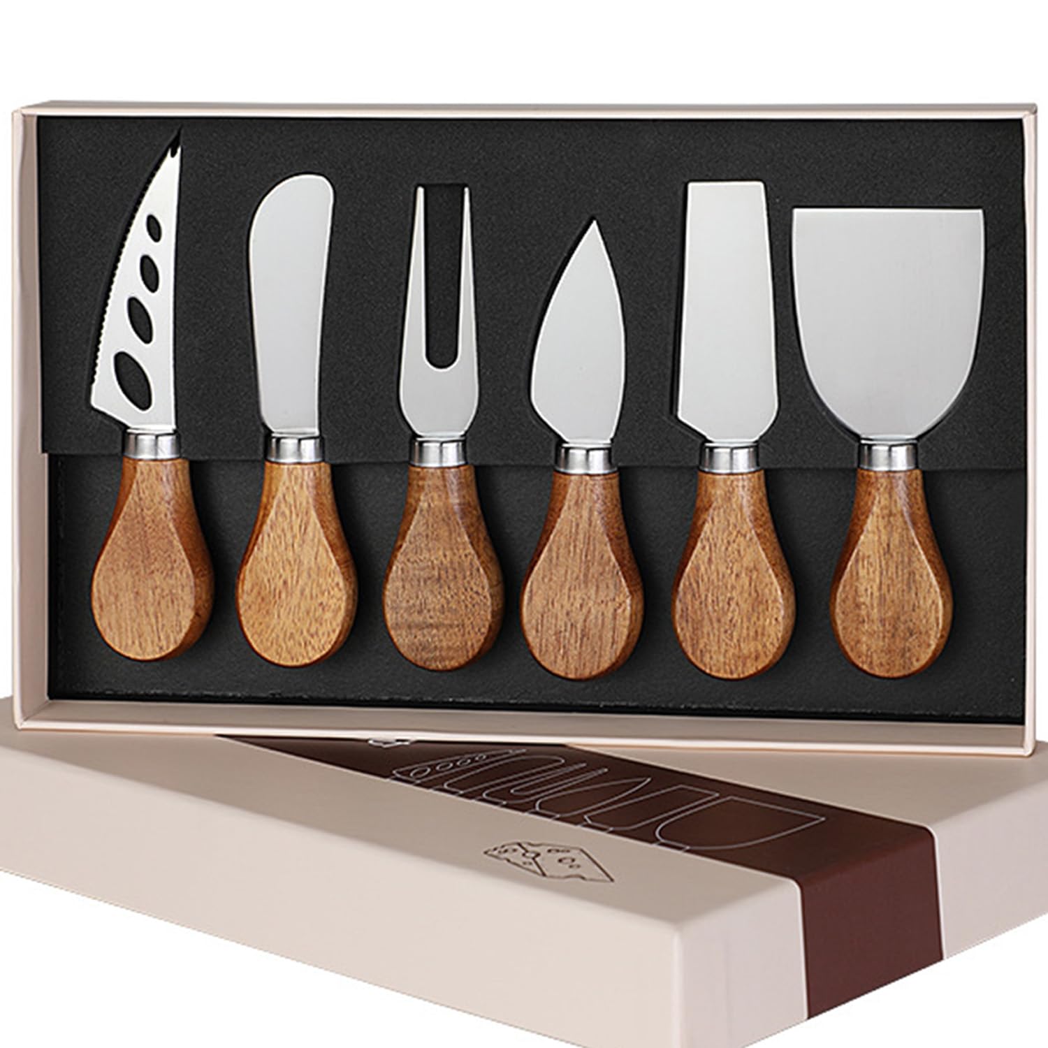 GXIQYL set de cuchillos para queso de 6 piezas, ideal para cortar y servir