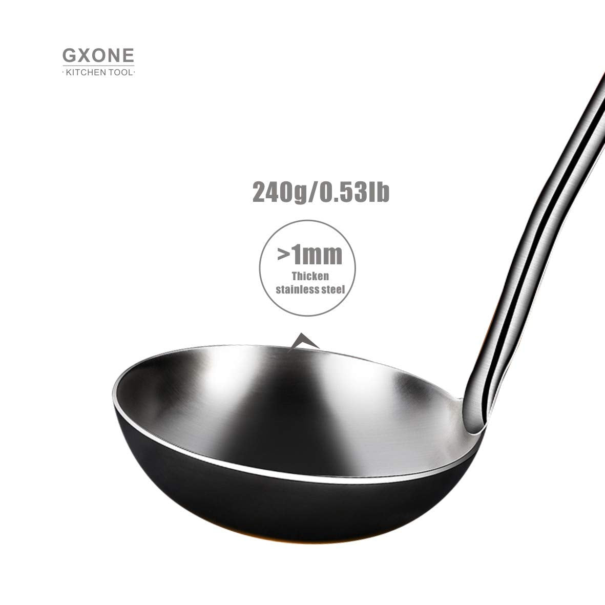 GXONE cucharon-sopa lavable en lavavajillas, facilita la limpieza diaria.