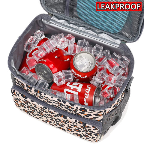 GYEUKHAM Leopardo interior, forro PEVA protege alimentos y evita derrames ligeros.