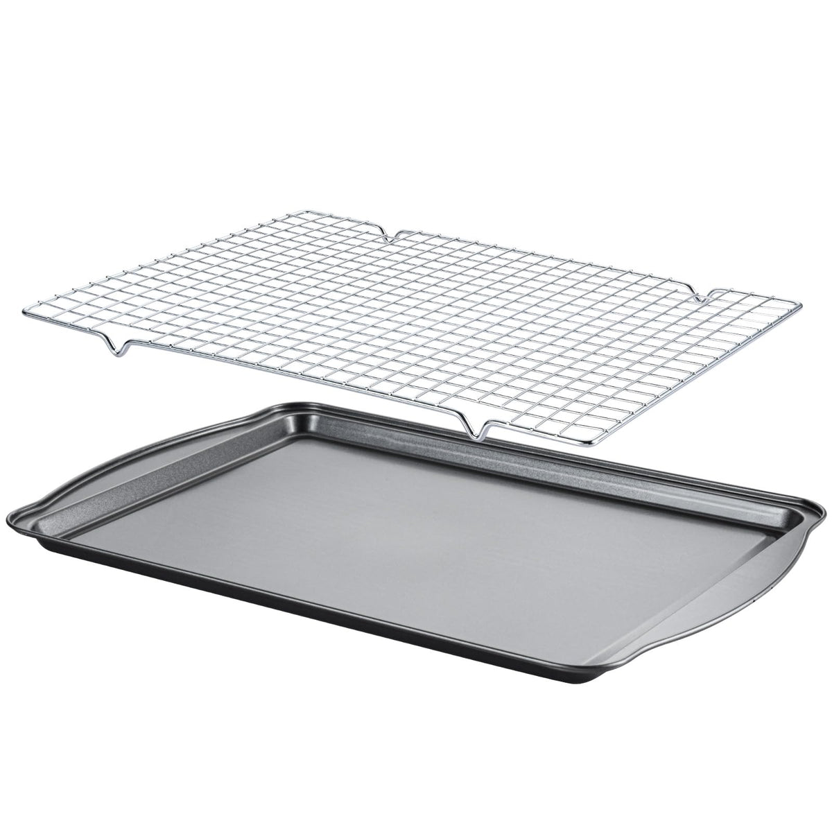 La bandeja Gymdin para hornear tiene borde ancho y mango ergonómico para mover con seguridad.