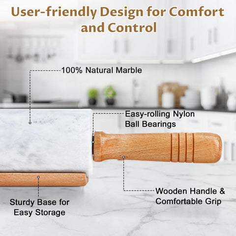 Mango de madera ergonómico Gymdin ofrece agarre cómodo.