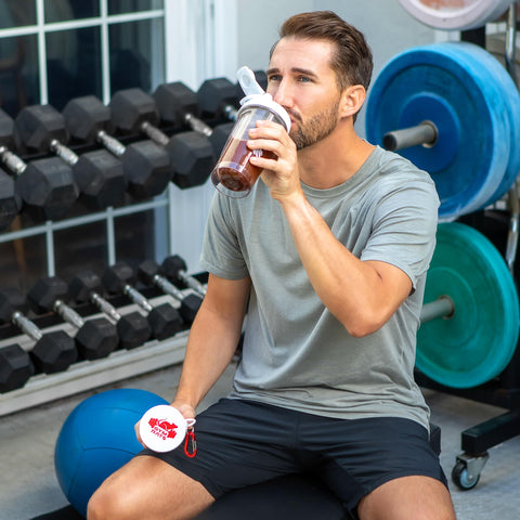 GYM RATS punta de 0,85 pulgadas facilita verter en botellas mezcladoras.
