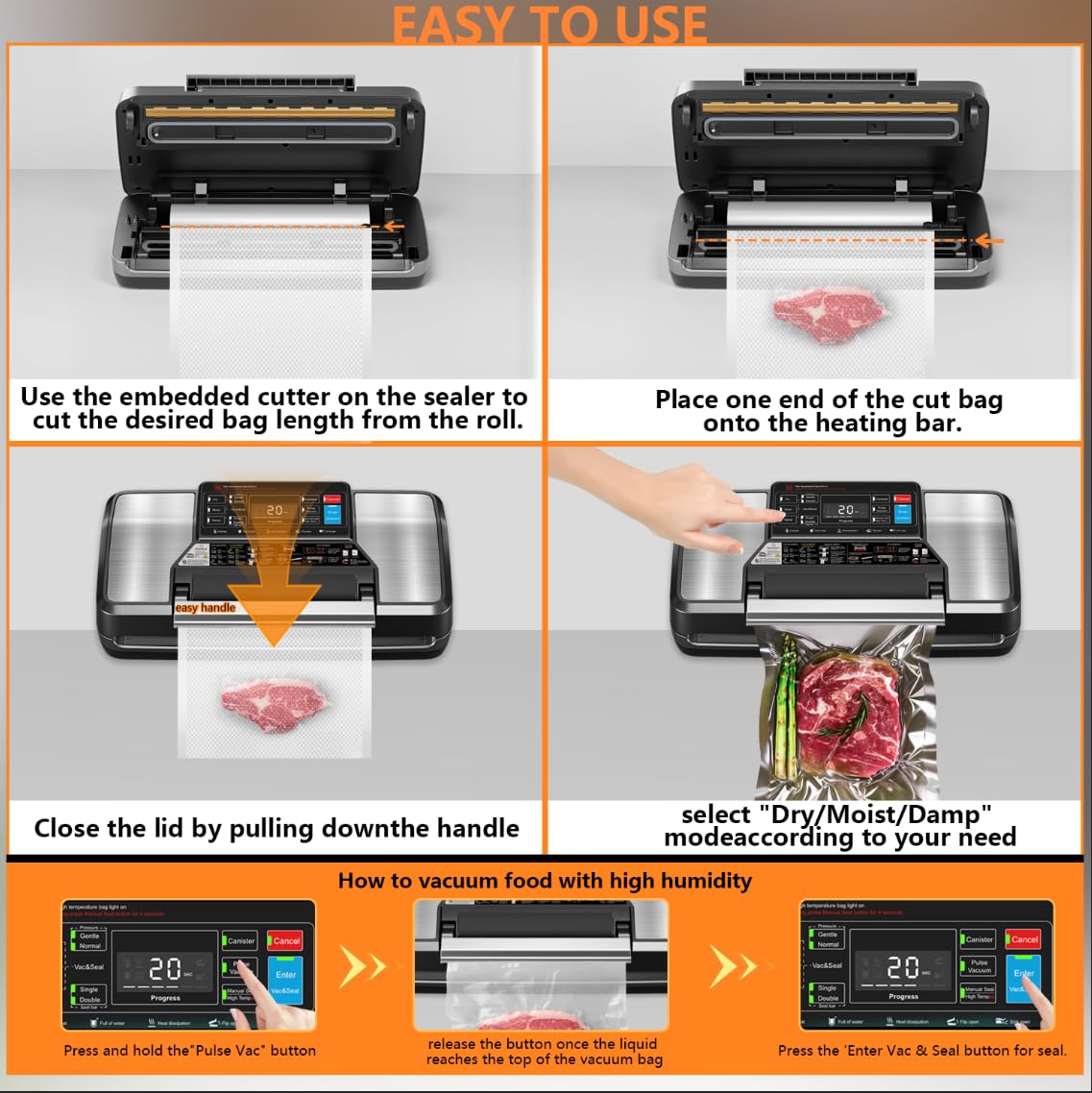Pantalla digital clara y manejo de sellado con una mano