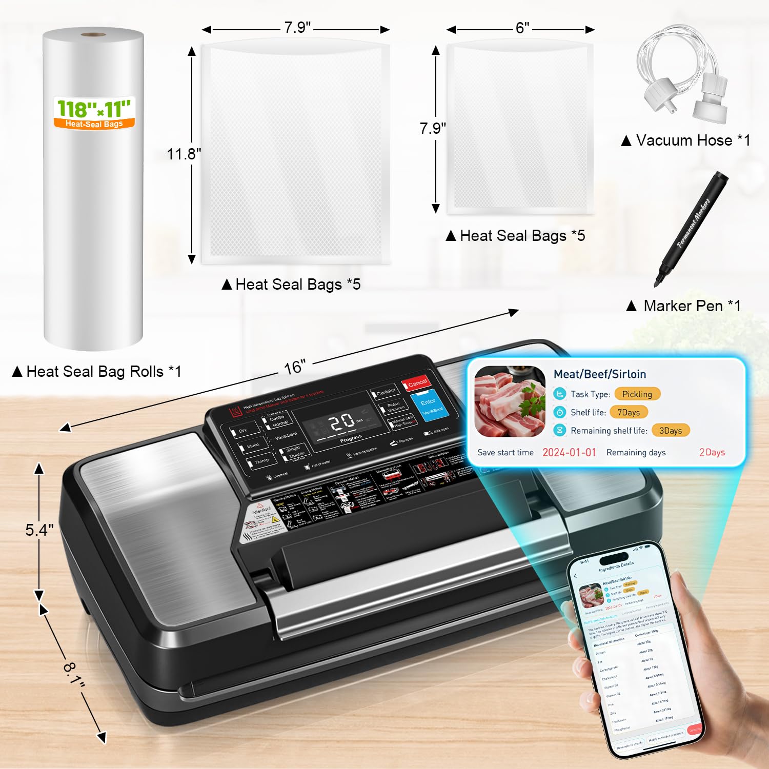 Gyreuni selladora con potencia 230W para sellado rápido y eficiente