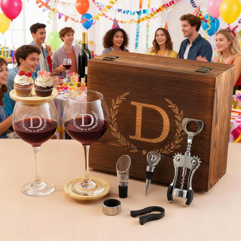 Copas de cristal sin plomo de GZLDGIFTS, realzan el brindis y la claridad.