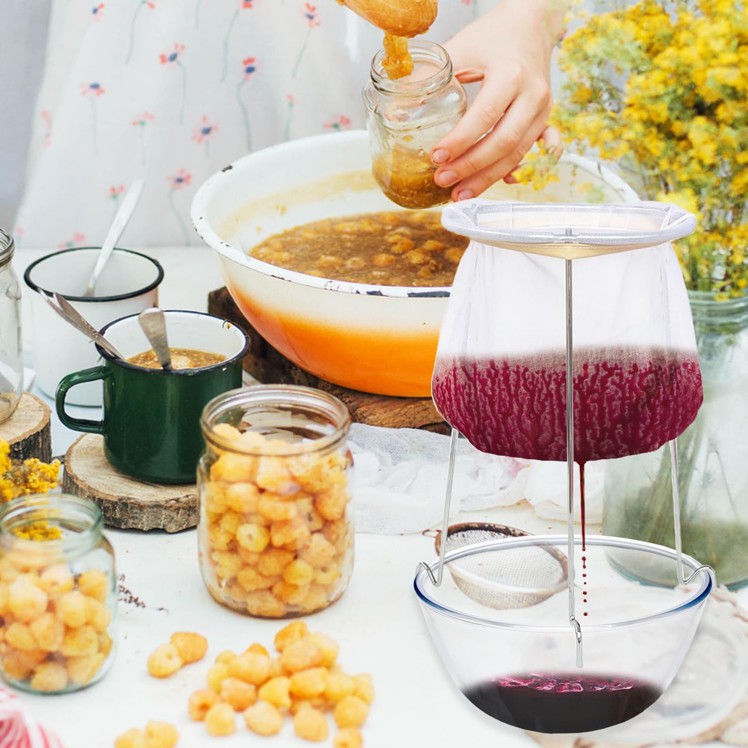 Almacenamiento compacto Haawooky del escurridor y bolsas para guardarlo fácilmente