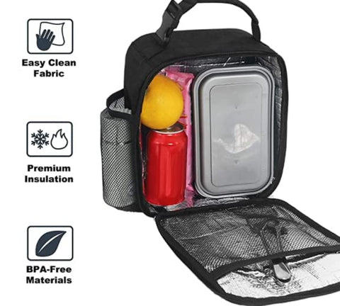 HABOPET bolsa de almuerzo con portabotellas lateral extensible para mayor capacidad