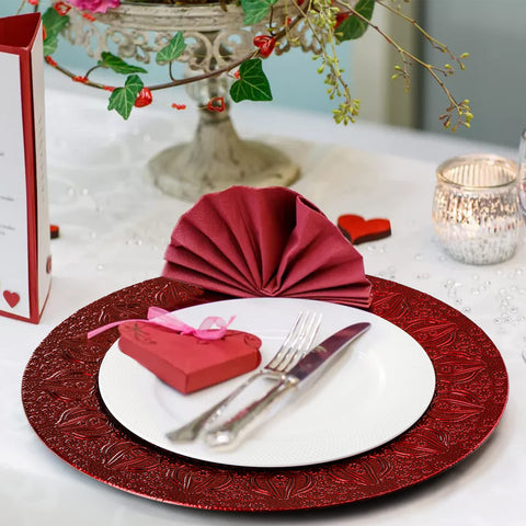 Cargadores decorativos Hacaroa para mesa con estilo antiguo.