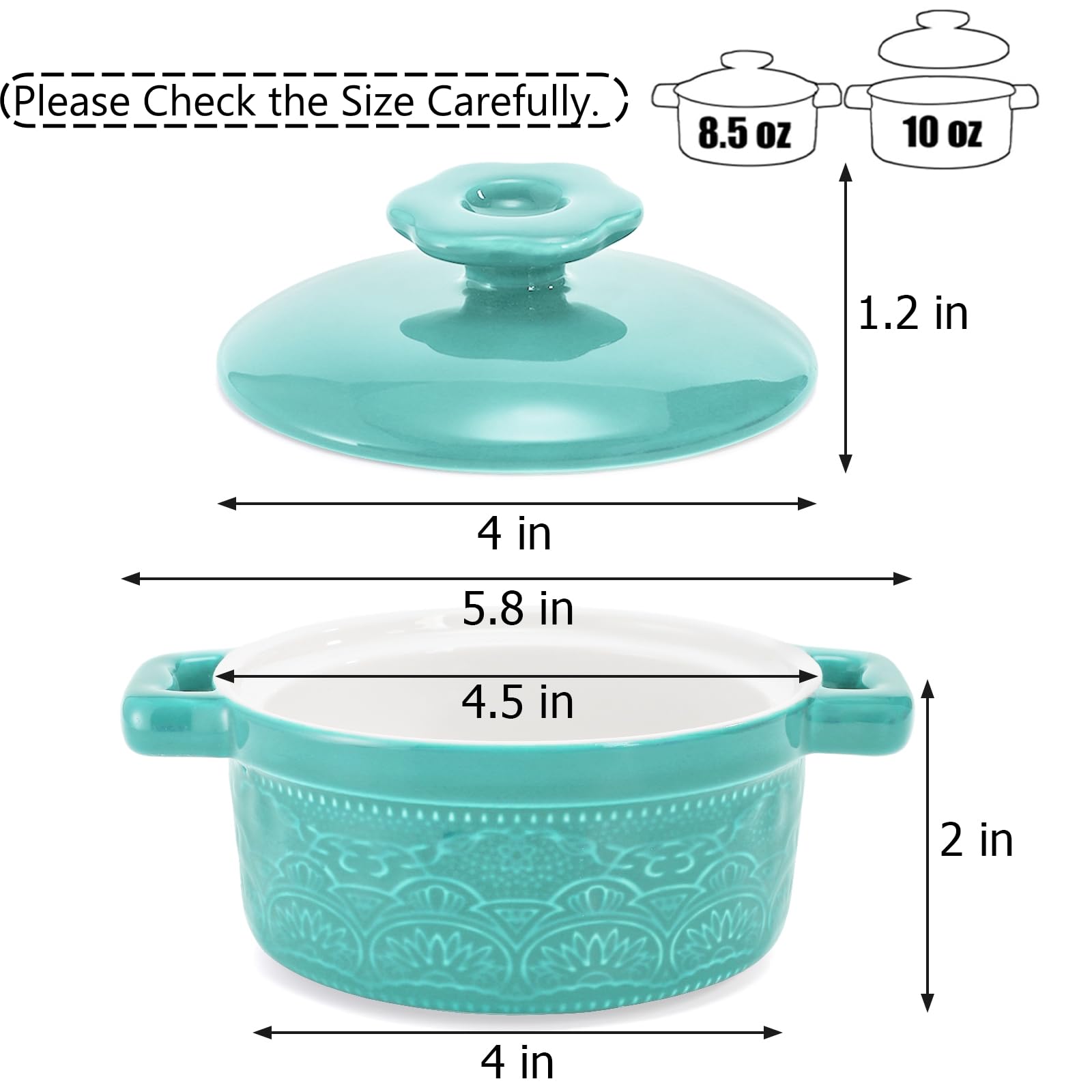 Cocotte mini cerámica Hacaroa con mango para hornear porciones