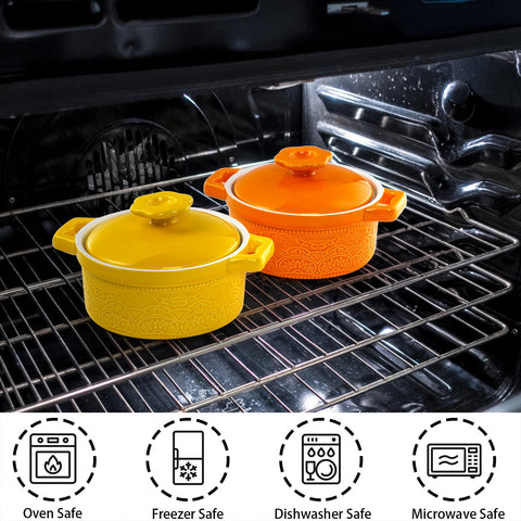 Cocotte mini Hacaroa con tapa, apilable y fácil de guardar