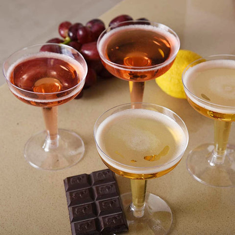 Vaso para postres y dulces Hacaroa, champán plástico 4 oz.