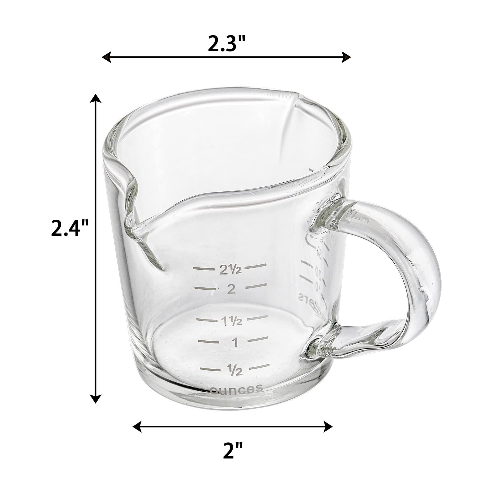 Jarra de leche mini Hacaroa de 2.5 oz para servir y medir con precisión.