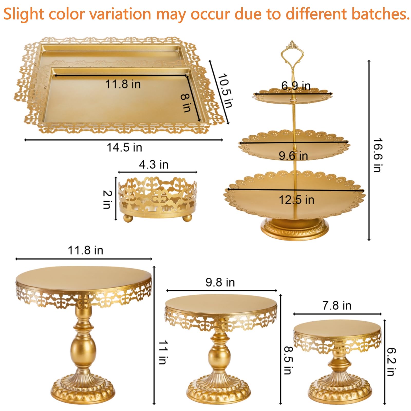 Hacaroa set oro – bases de torta medias, ideal para pasteles de altura media.