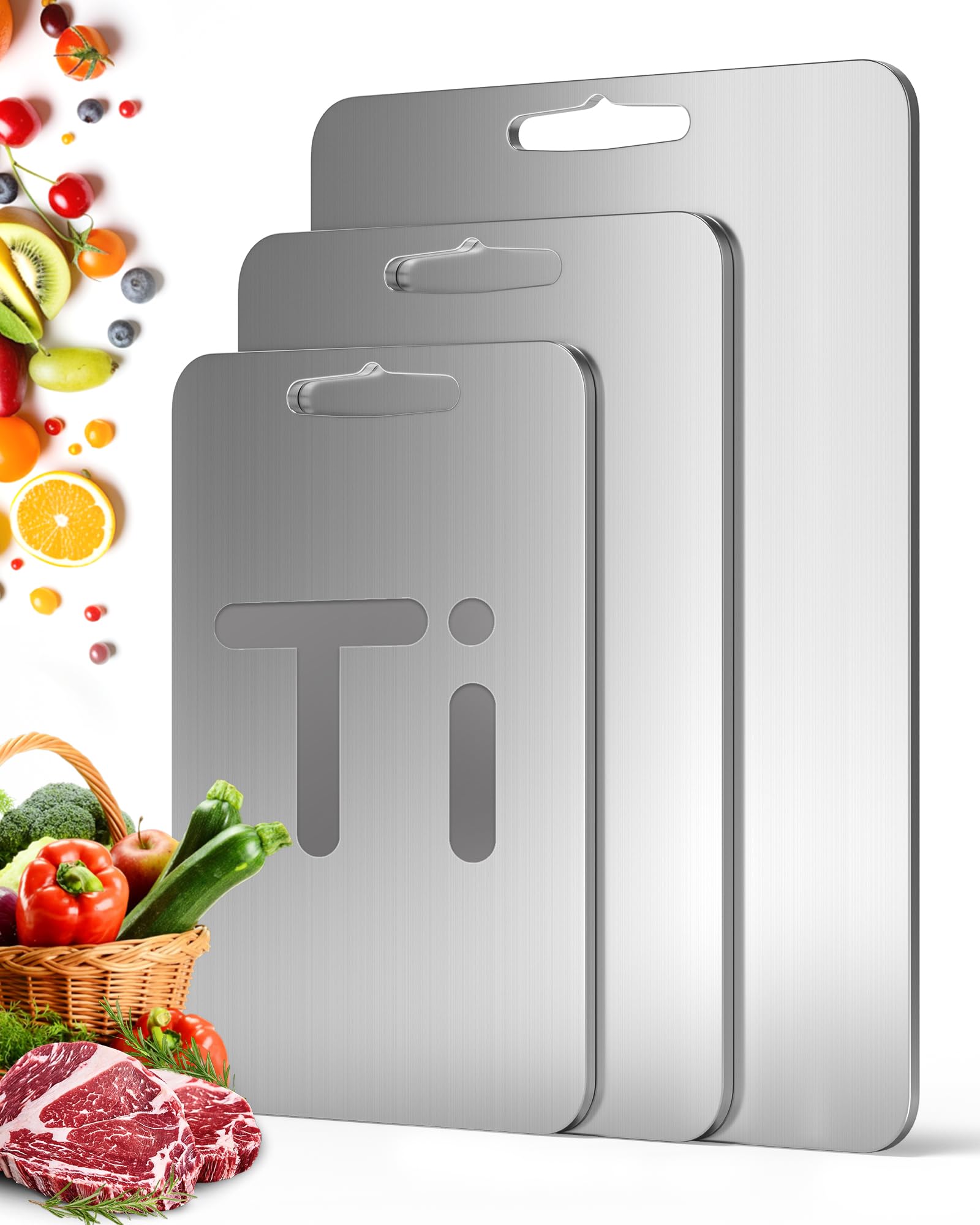 HACIRJNG tabla-corte-titanio-doble-cara para carnes y verduras, limpieza rápida